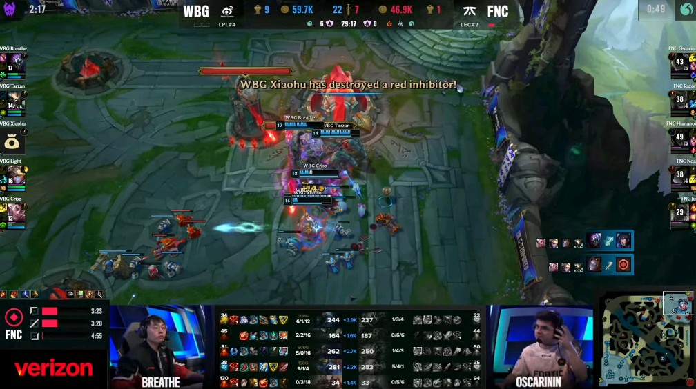 WBG完胜FNC,Ming制霸全场 WBG完胜FNC,Ming制霸全场